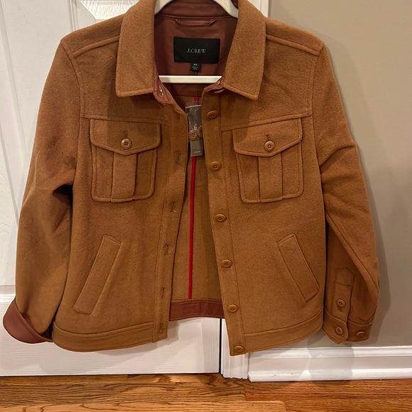 NWT J.Crew Camel Wool Shirt Jacket. XS - Picture 1 of 4